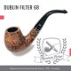 Dublin Filter 68 Peterson Lip. Una grande ciotola di brandy piegata, la forma 68 offre una grande camera da fumo