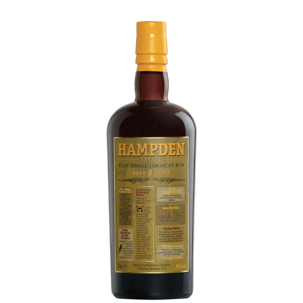 Il rum "Owh" 8 anni - Hampden Estate è un pregiato prodotto della celebre distilleria giamaicana, con un colore ambrato che invita a scoprire i suoi segreti.